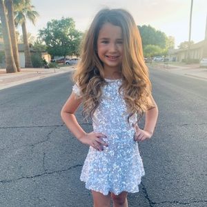 Sherri Hill Littles White Sequin Cocktail Dress